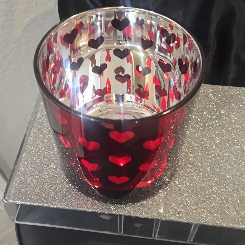 Homesake Transparent Heart Design Decorative Glass‎ Candle Holder/Storage
